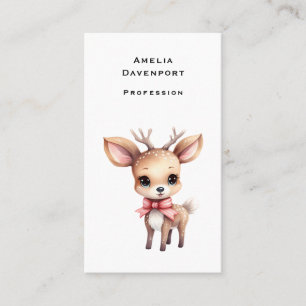 Carte De Visite Illustration de dessin animé de bébé cerf mignon