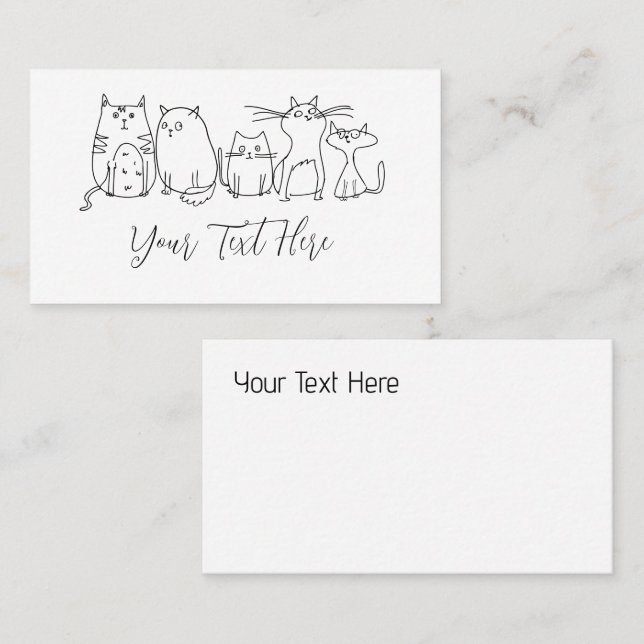 Carte De Visite Illustration de dessin artistique de la chat gang  (Devant / Derrière)