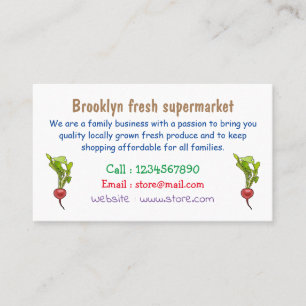 Carte De Visite Illustration de dessin Radish