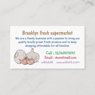 Carte De Visite Illustration de dessin sur l'ail