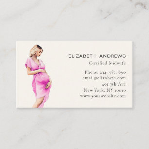 Carte De Visite Illustration de femme enceinte, tout simplement