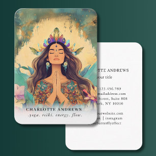 Carte De Visite Illustration de femme énergéticienne Reiki Spiritu