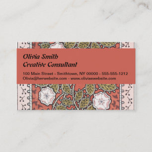 Carte De Visite Illustration de fleur d'art de rose sauvage vintag