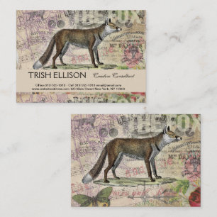 Carte De Visite Illustration de Fox Wildlife Vintage Animal