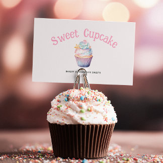 Carte De Visite Illustration de la boulangerie de cupcakes doux pa
