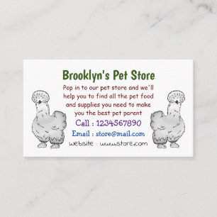 Carte De Visite Illustration de la caricature du poulet Silkie