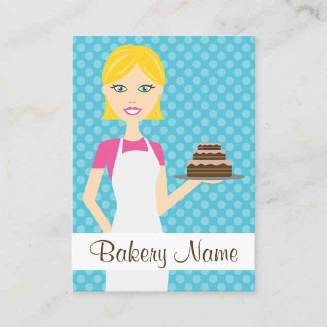Carte De Visite Illustration de la femme Blonde Baker (Devant)