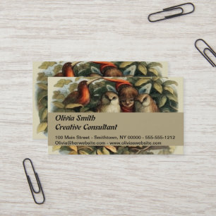 Carte De Visite Illustration de la nature des hiboux et des fées e
