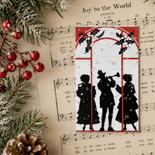 Carte De Visite Illustration de la silhouette des chanteurs de Noë