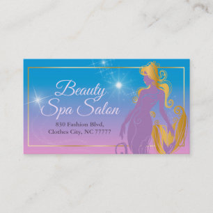 Carte De Visite Illustration de la sirène d'un salon de beauté d