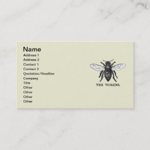 Carte De Visite Illustration de l'abeille du travailleur vintage