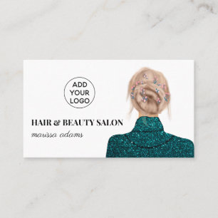 Carte De Visite Illustration de mode du salon de beauté aux cheveu