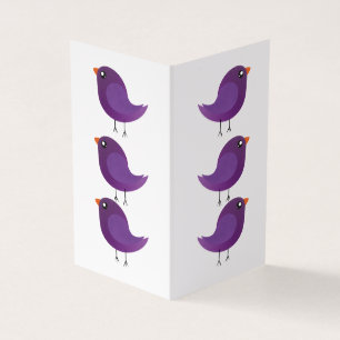 Carte De Visite Illustration de petit oiseau violet mignon