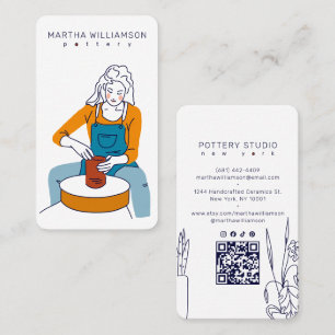 Carte De Visite Illustration de poterie céramique rétro artisanale