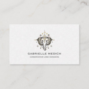Carte De Visite Illustration de tête d'éléphant tribal