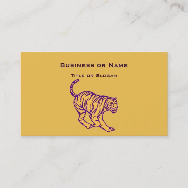 Carte De Visite Illustration de tigre de chat sauvage de bandes vi (Devant)