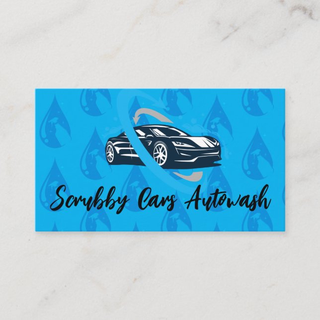 Carte De Visite Illustration de voiture de sport | Motif de nettoy (Devant)