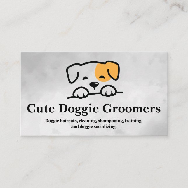 Carte De Visite Illustration Doggie | Groomers (Devant)