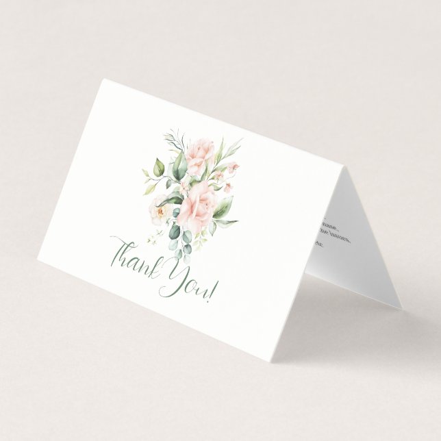 Carte De Visite Illustration du bouquet de roses rose pâle (Devant)