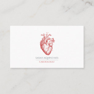 Carte De Visite Illustration du coeur anatomique du docteur en car