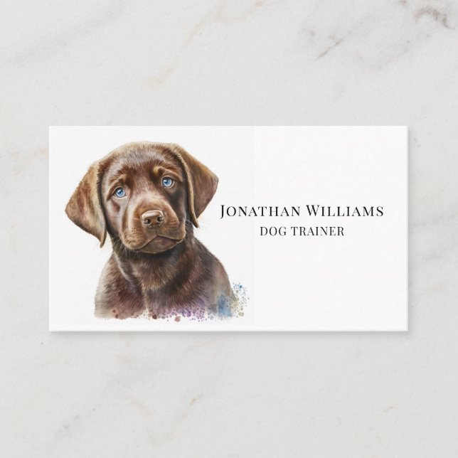 Carte De Visite Illustration D'Un Entraîneur De Chien Ou D'Un Comp (Devant)