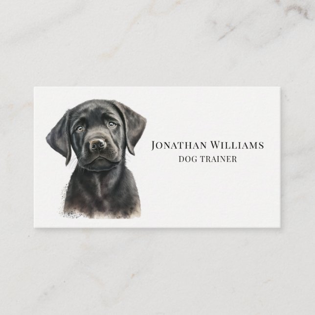 Carte De Visite Illustration D'Un Entraîneur De Chien Ou D'Un Comp (Devant)