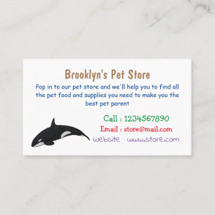 Carte De Visite Illustration d'une baleine tueuse