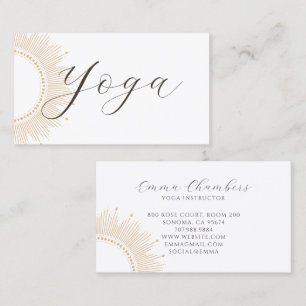 Carte De Visite Illustration d'une instructrice de yoga minimalist