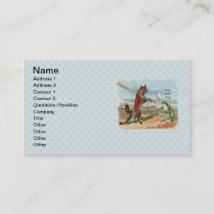 Carte De Visite Illustration fantaisiste de renard et de grenouill
