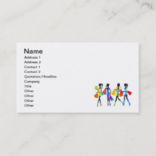 Carte De Visite Illustration Fashion Shopping Girls