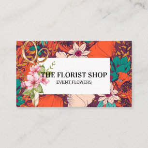 Carte De Visite Illustration Fleur   Ciseaux fleuristes