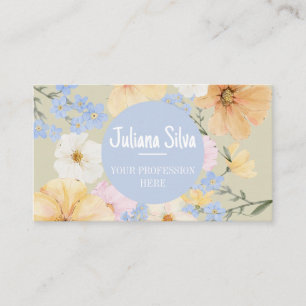 Carte De Visite Illustration florale aquarelle