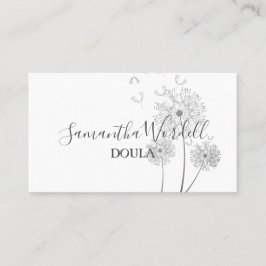 Carte De Visite Illustration Florale Naissance Doula Ou Mineure-Fe