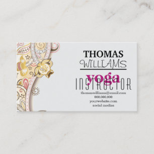 Carte De Visite Illustration florale professeur de yoga Mandala He