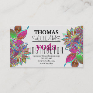 Carte De Visite Illustration florale professeur de yoga Mandala He