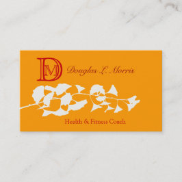 Carte De Visite Illustration Ginkgo    avec Monogramme