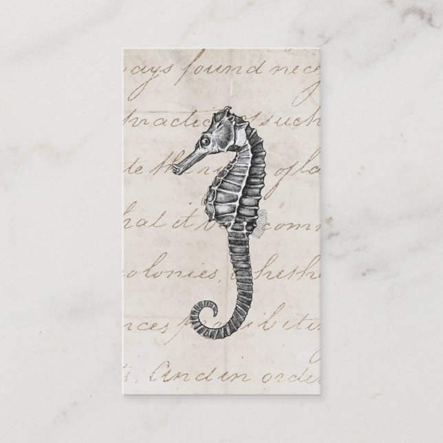 Carte De Visite Illustration hawaïenne d'hippocampe de 1800s (Devant)