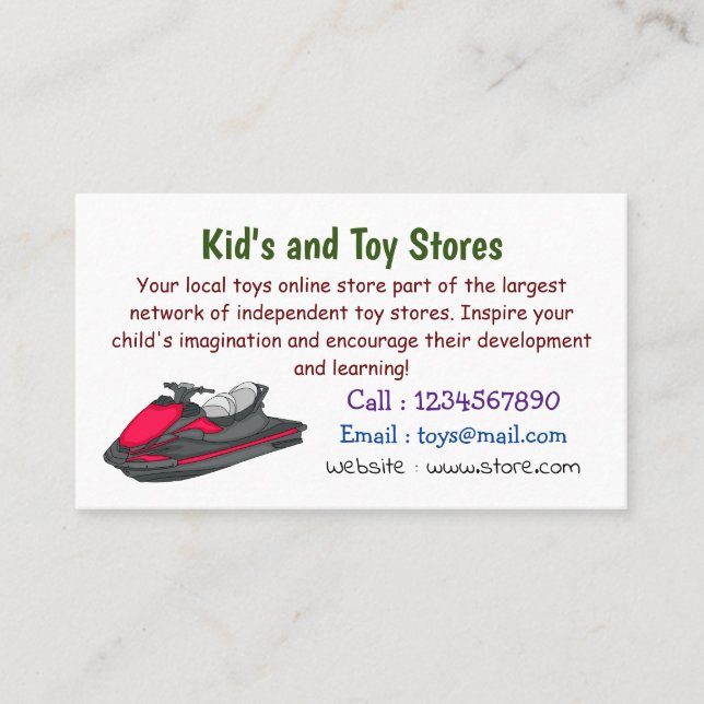Carte De Visite Illustration Jet ski (Devant)