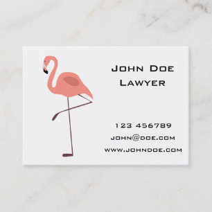 Carte De Visite Illustration rose d'oiseau de Flamant rose