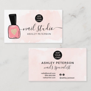 Carte De Visite illustration spécialisée du vernis à ongles rose m