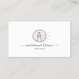 Carte De Visite Illustration tendance du salon des ongles girly ro