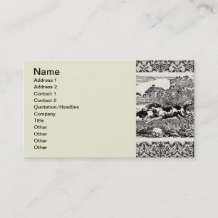 Carte De Visite Illustration victorienne d'art antique d'animal de