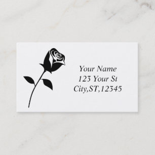 Carte De Visite Illustration vintage de Rose noir Thunder_Cove
