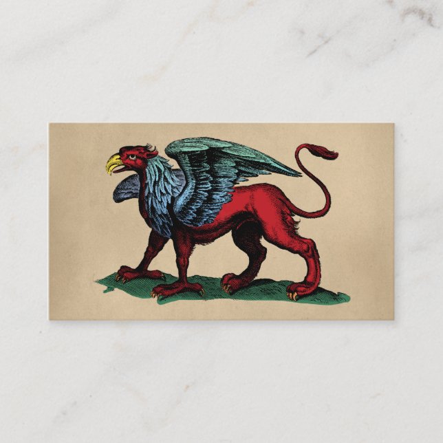 Carte De Visite Illustration Vintage Griffin (Devant)