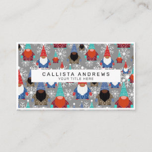 Carte De Visite Illustrations de flocon de neige Gnome Motif de No