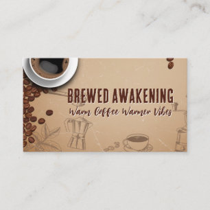 Carte De Visite Illustrations Rétro de Tasse de Café Infusé