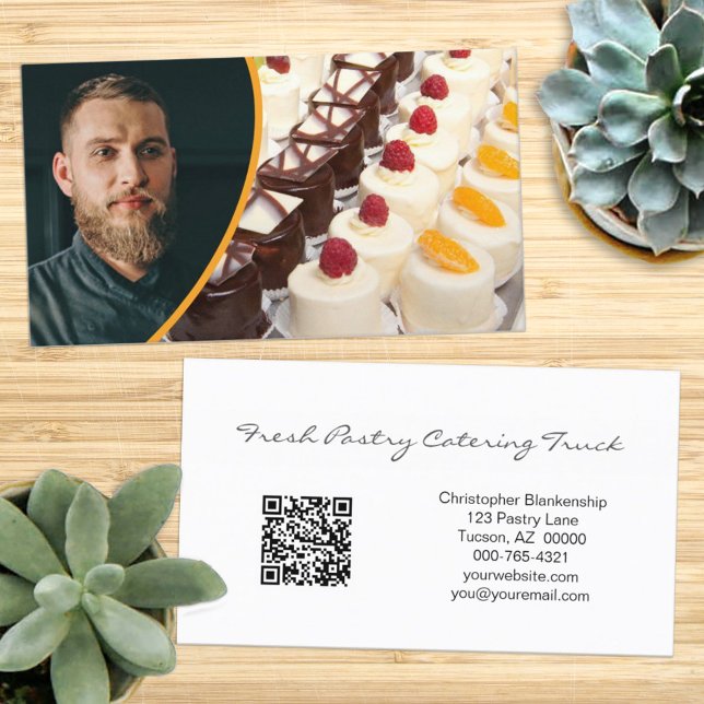 Carte De Visite Image de pâtisserie personnalisée Votre photo avec (Créateur téléchargé)