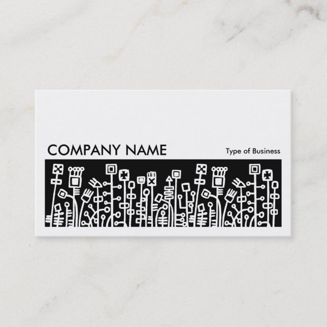 Carte De Visite Image longue 070 - Cyber Garden - Noir (Devant)