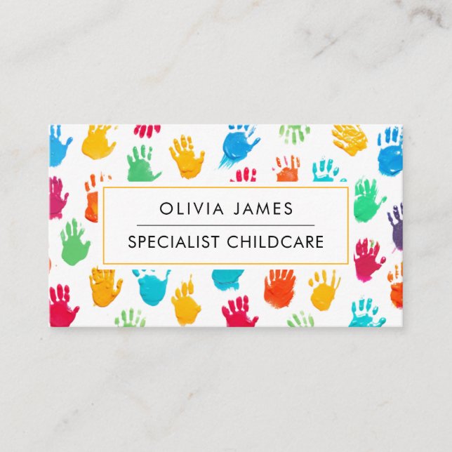 Carte De Visite Images à la main Babysitter Garderie Garderie Nann (Devant)