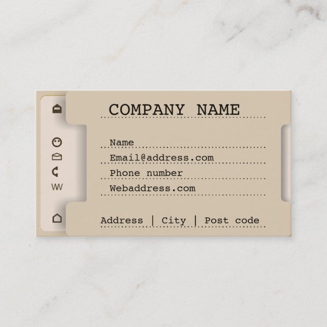 Carte De Visite Imitation du bac de documents (Devant)